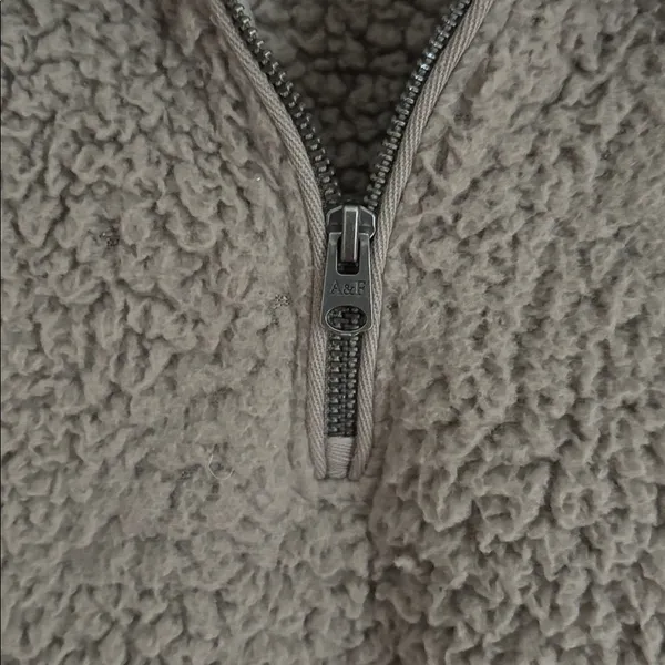 Abercrombie & Fitch Soft AF Sherpa Quarter Zip Faux Sherpa Fleece Jacket Size XS - Image 4