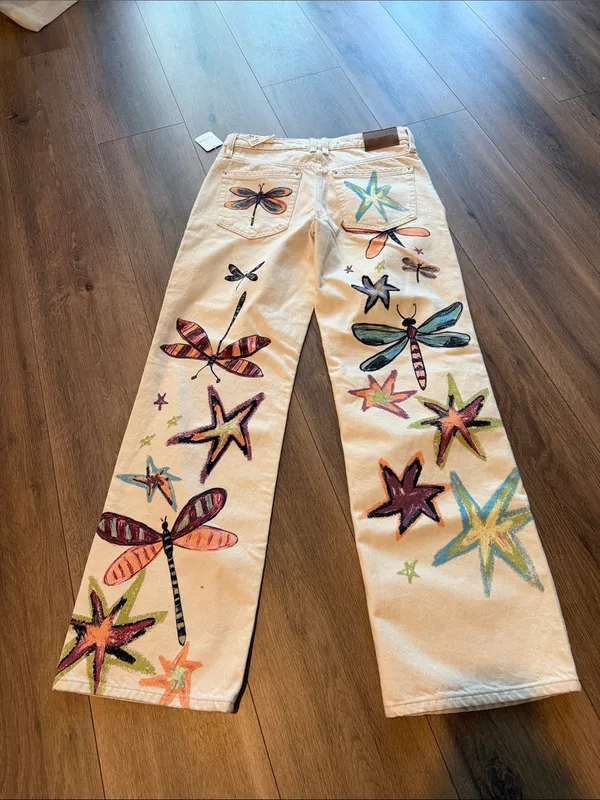 Free People Tennessee Low Rise Illusion Jeans- Dragonfly- size 28 - Image 9