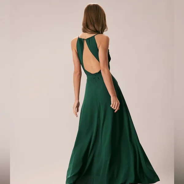 RIHOAS Green Cowl Neck Cutout Back Maxi Dress 75 - Image 3