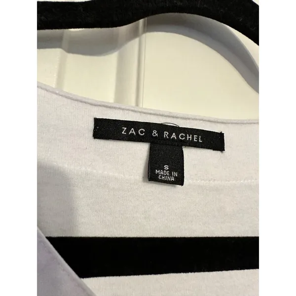 Zac & Rachel V-Neck Blouse Bell‎ Sleeve White Professional Top Womens S - Image 5