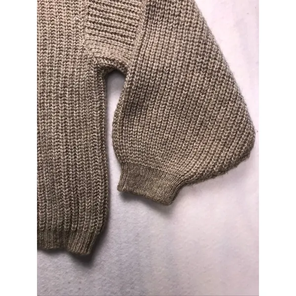 Zenana Womens 3X Oversized Cardigan Sweater‎ Tan Ribbed Knit Lantern Sleeve - Image 7