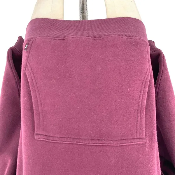 Aritzia Tna Cozy Fleece Perfect‎ Hoodie Sweatshirt Pullover Dark Purple Size XXS - Image 3