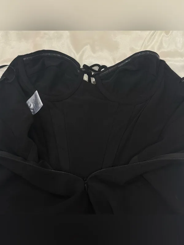 White Fox Boutique Push The Feeling Mini Dress XS Black Strapless Party Sexy - Image 9