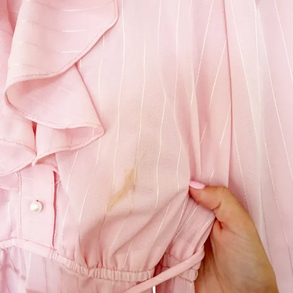 Vintage 70s Pink Ruffle Romantic Prairie Cottagecore Dress Sz S - Image 4
