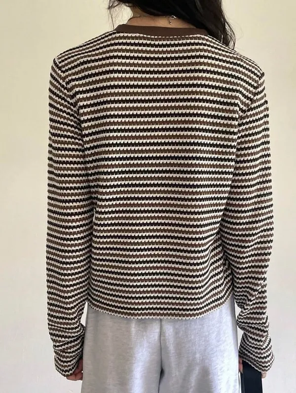 Striped Wave Knit Top - Image 2