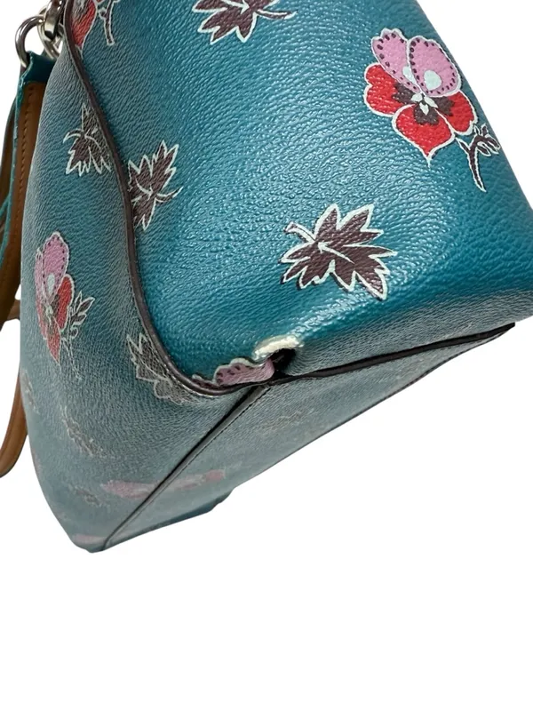 Coach Christie Carryall Dark Teal Wildflower Crossbody Bag Purse - Image 13