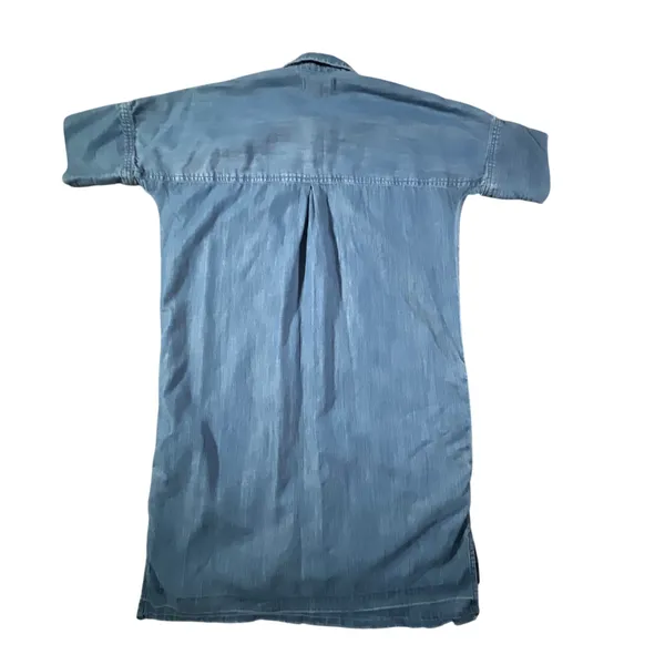 Madewell Shirt Dress Womens XXS Blue‎ Cotton Lyocell Denim Drop Hem Button Front - Image 2