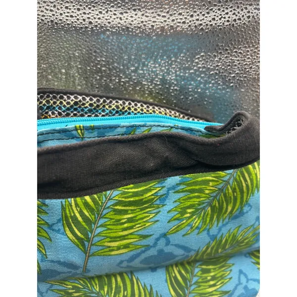 Paul Brent Tropical Parrot Canvas Crossbody Bag Blue Green Macaw Palm Leaf Art - Image 7