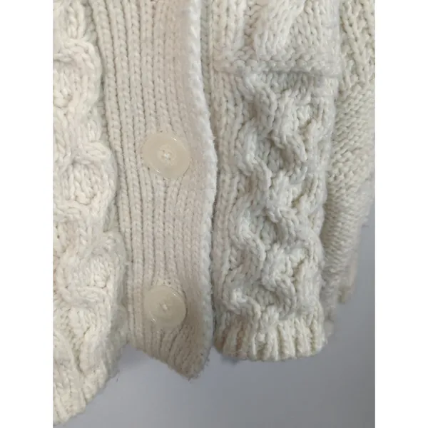 Zara Wool Blend Chunky Cream Button Down Oversized Cozy Cardigan Women's‎ Medium - Image 4