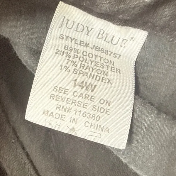 Womens Judy blue High Rise Skinny Jeans Faded Black Denim 14W JB88757 - Image 3