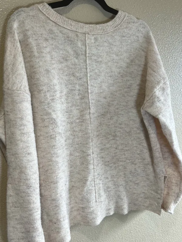 Lucky Brand V Neck Cozy Sweater size Large Neutral Minimalist‎ capsule - Image 3