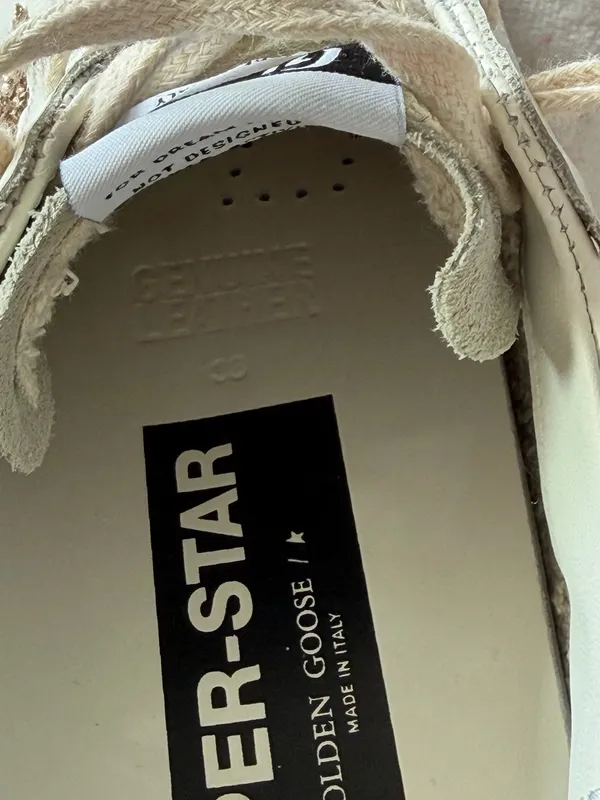 Golden Goose Off-White Leather Superstar Sneaker with Gold star - Image 4