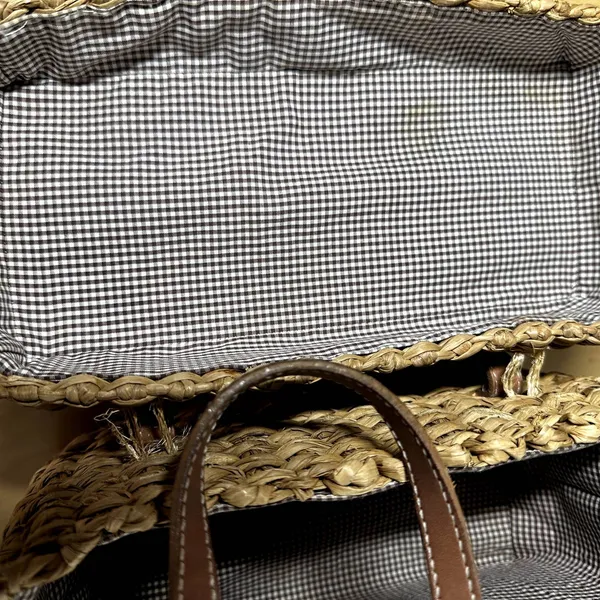Kate Spade New York Picnic Bag Wicker Basket Box Rattan Handwoven Tan - Image 3