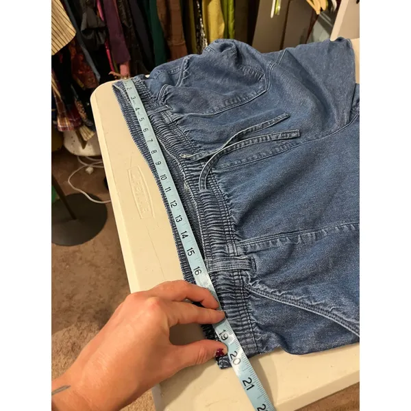 Low Rise Jort Cargo Denim 100% Cotton Capri Pants Size XL Women's 90s Y2K - Image 5