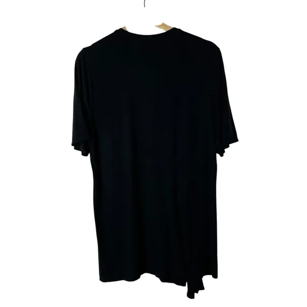 Fabletics Black Crewneck Tie Drape Front Short Sleeve Athletic T-Shirt‎ M - Image 2