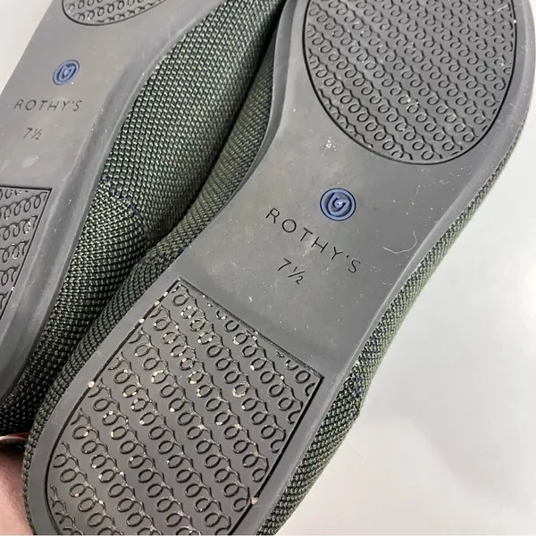 Rothy’s The Loafer round‎ toe olive green neon stripe on the back size 7.5 - Image 9