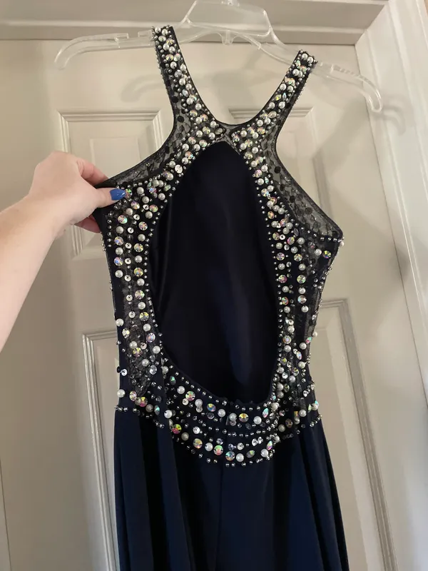 Navy Blue Beaded Gown - Image 3