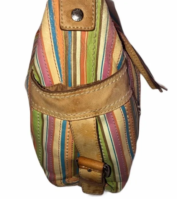 Fossil multicolor stripped hand bag - Image 5