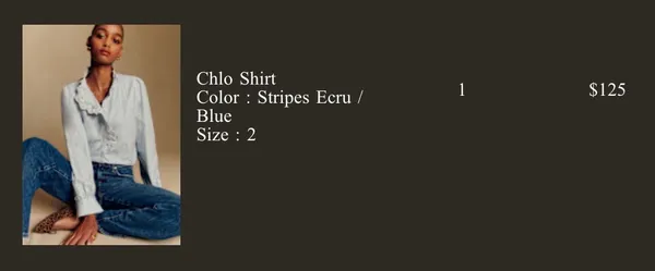 Sézane Chlo Shirt Stripes Ecru/Blue 34 - Image 3