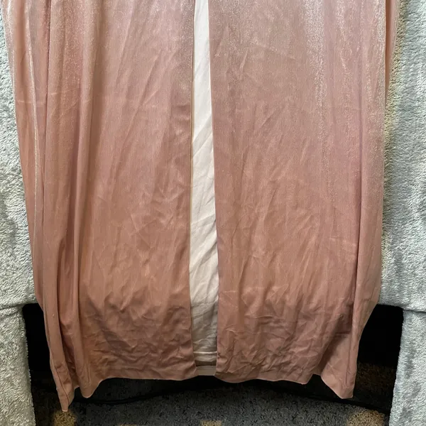 Adrianna Papell Velvet‎ Twist Front Maxi Dress Blush Pink Sz 12 Wedding Formal - Image 7