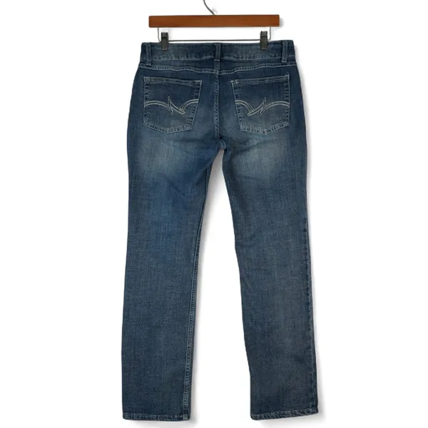 Wrangler Jeans Womens 11/32 Blue Denim Mid‎ RIse Straight Leg Western Stretch - Image 2