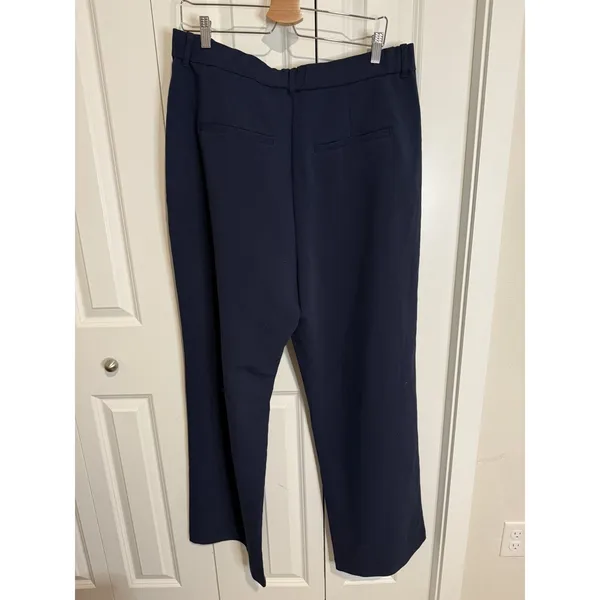 Abercrombie & Fitch Wide Leg High Rise Pleated Pants Size 16L/ 33 Blue 32.5 L - Image 6
