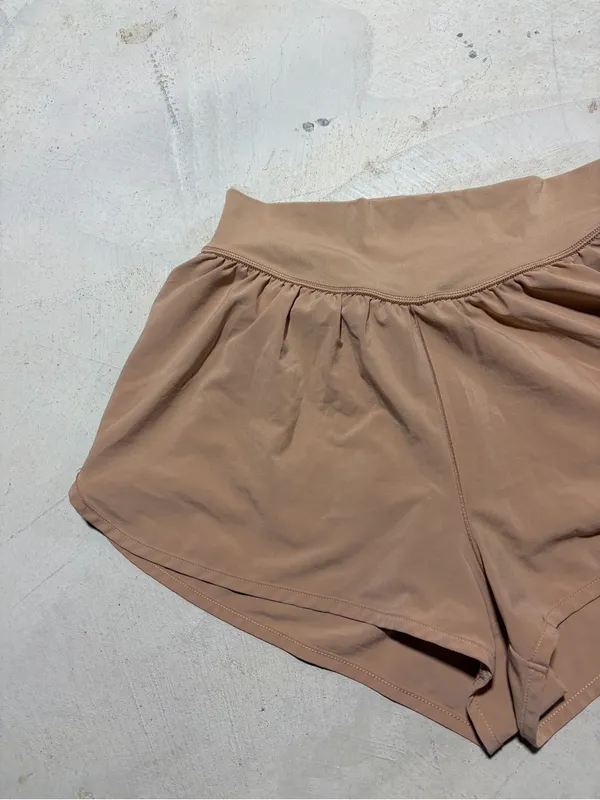 Aerie offline Women’s High-Waist Athletic Shorts in Taupe small - Image 2