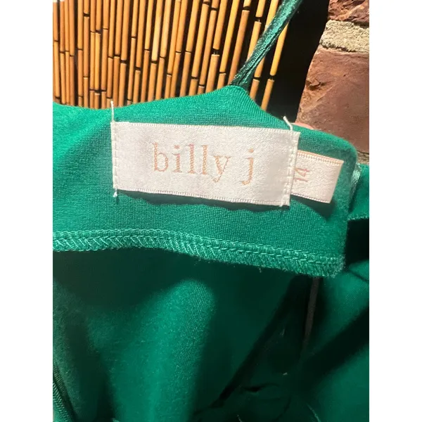 Billy J Boutique Green Spaghetti Strap Bodycon Slit Midi Dress Size US 10 - Image 7