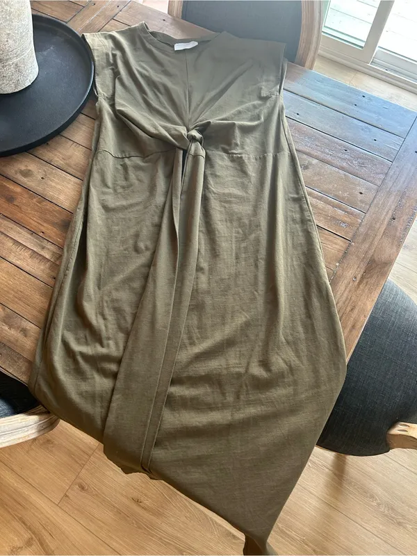 Modern Citizen Fei Tie Front Cotton Dress Green L - Image 6