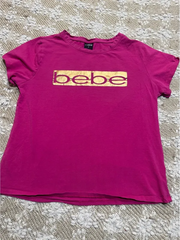 Trendy graphic print T-shirt, “”Bebe” size L - Image 3