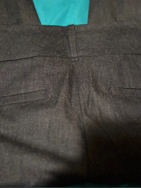 Loft women’s dark charcoal casual linen pants curvy size 2 - Image 5
