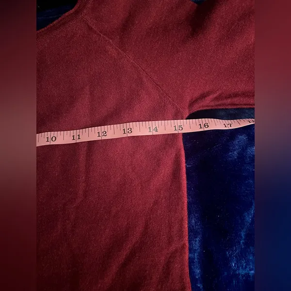 COMMENSE Off Shoulder Pleated Sweater Dress COLOR - Burgundy, Size Small - Image 10