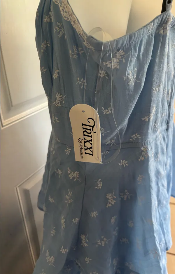 NWT Large Trixxi light blue floral tiered maxi cottagecore-inspired dress - Image 3