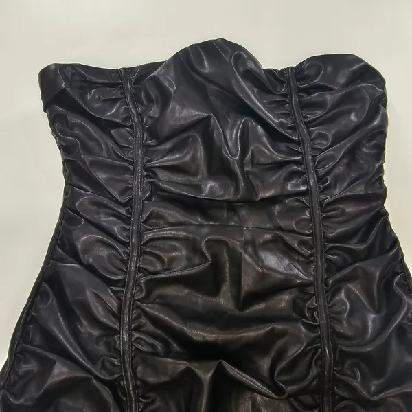 Superdown Lily Ruched Mini Dress in Black Small - Image 5