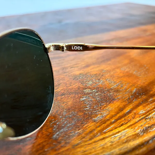 LODI Aviator Sunglasses‎ Gold Tone Green Lens Tortoise Temple 5000770040 - Image 5