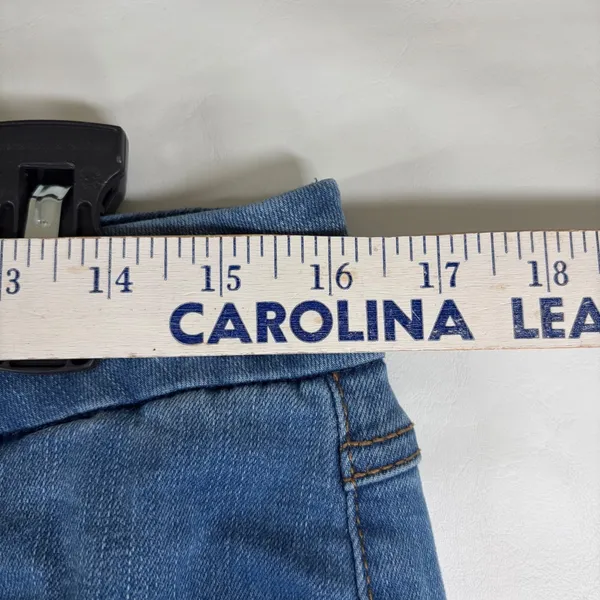 Seven7 Tummyless High Rise Slim Boot Jeans Blue Raw Hem Size‎ 12 Minimalist - Image 7