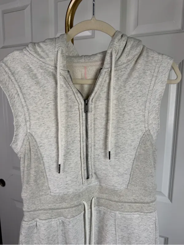 Free People Movement Jumpsuit Size XS Gray Hooded Wide Leg NWOT - Image 3