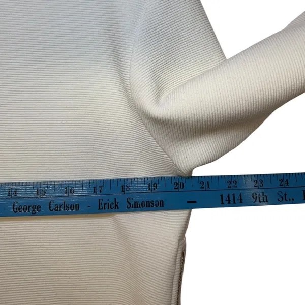 Varley Horton Side Zip Active Sweatshirt Oversized XS Ivory Cream Ribbed Flawed‎ - Image 6