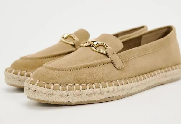 New Zara Espadrille Suede Ornament Loafer Slip On Eu 40 Us 9 - Image 3
