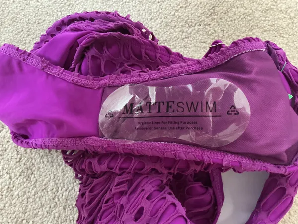 Matte Collection Fuchsia/Purple Cutout Overlay Swimsuit- Sz Lg- Nwot - Image 10