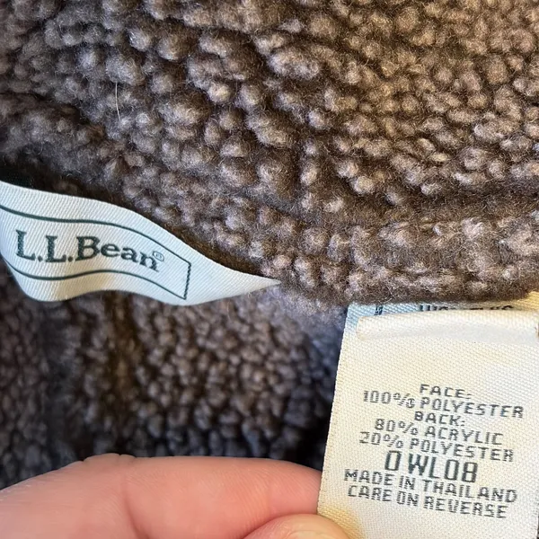 LL Bean Vest XL Brown Faux Suede Sherpa Lined Button Front Penny Lane Granola - Image 9