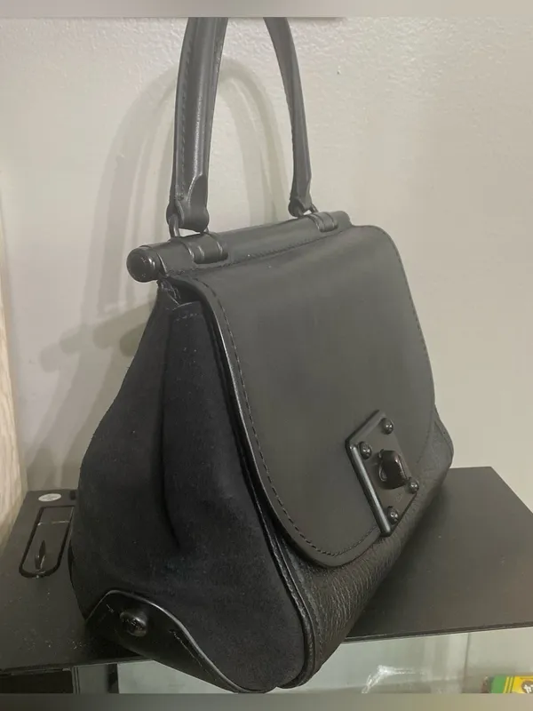 Coach Drifter 38388 Black Mixed-Leather Top Handle Satchel with Strap - Image 10