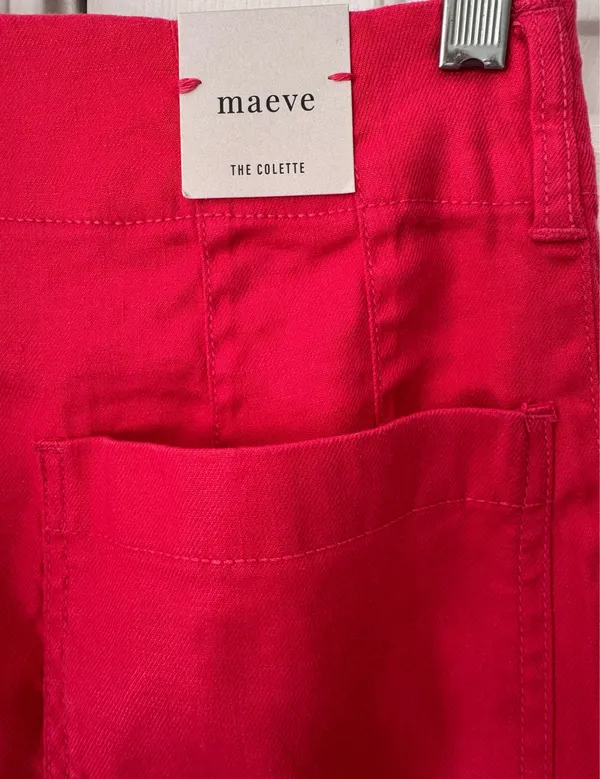 Anthropologie Maeve The Colette Wide-Leg Cropped Linen Pants, Size 28 - Image 10