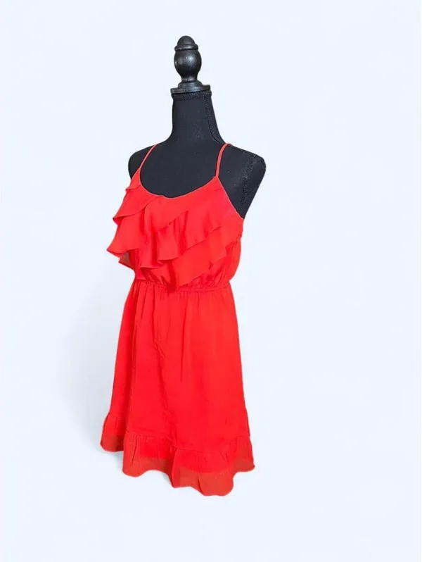 Vintage Y2K American Eagle red ruffle mini dress Size Medium 🌸 - Image 2