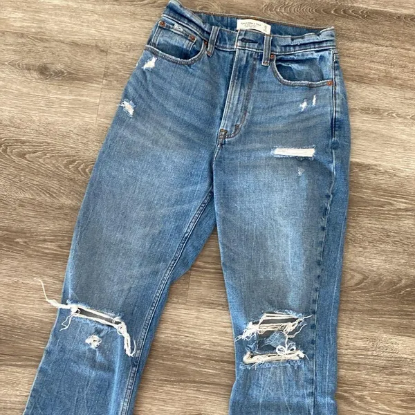 Abercrombie ultra high rise ankle straight leg jeans 25 0 short curve love - Image 3
