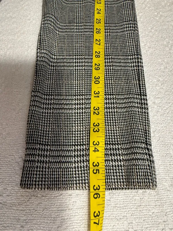 Amanda+ Chelsea Plaid Straight-Leg Dress Pants in Black and White - Image 4