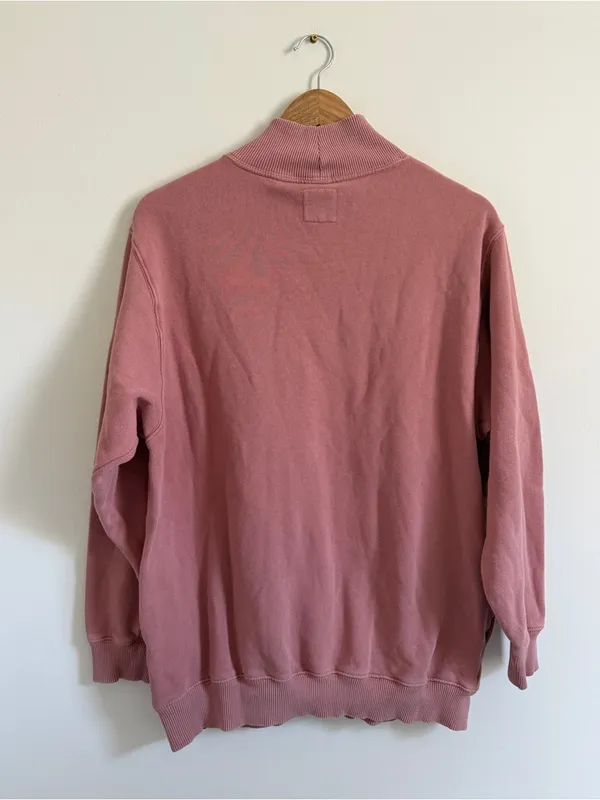 Aerie Mockneck Sweatshirt Size Small Oversized Coral Pink Cozy Sweater - Image 5