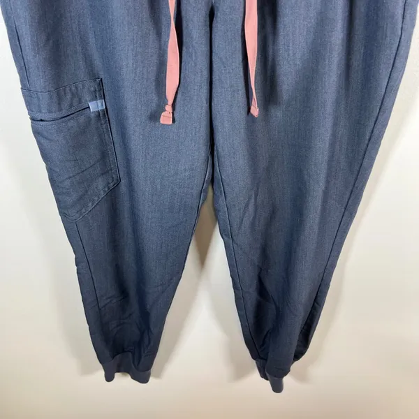 FIGS Zamora Jogger Scrub Pants Womens Small Heather Gray Blue Workwear‎ Casual - Image 3
