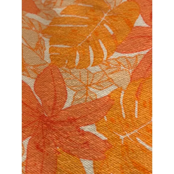 Lands End Womens Orange Tropical Floral Cotton Blend Short Sleeve Polo Shirt XL - Image 2