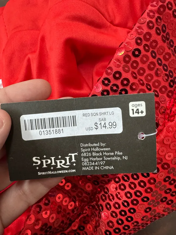 NWT Spirit Halloween Red Sequin Shorts Size Large - Image 5